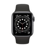Apple Watch Series 6, 40 мм, корпус из алюминия серый космос цвета, спортивный ремешок черного цвета