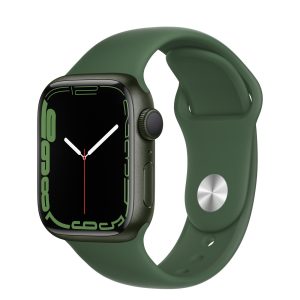 Apple Watch Series 7, 45 мм, Корпус из алюминия зелёного цвета, Спортивный ремешок MKN73