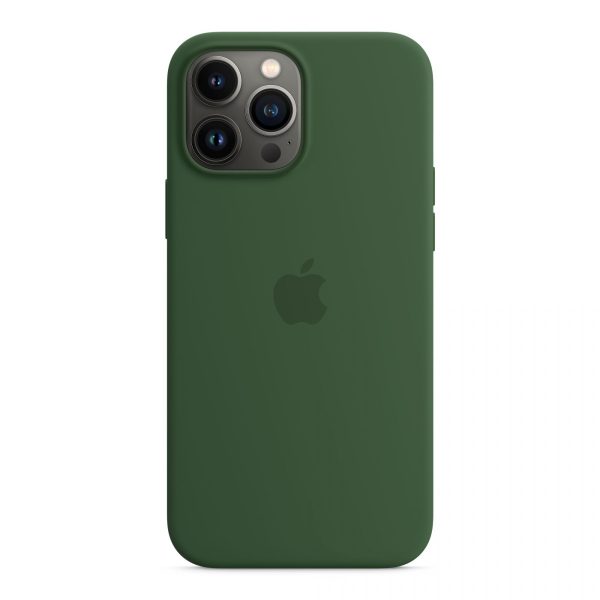 Чехол накладка iPhone 13 Pro 6.1" Silicone Case Gel (Зеленый клевер)