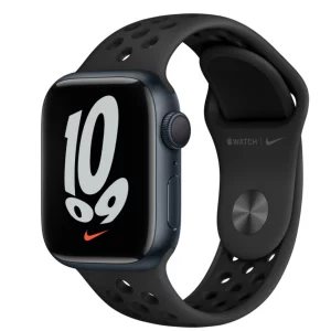 Часы Apple Watch Series 7 GPS 45mm Aluminum Case with Nike Sport Band Темная ночь/Антрацитовый/Черный MKNC3