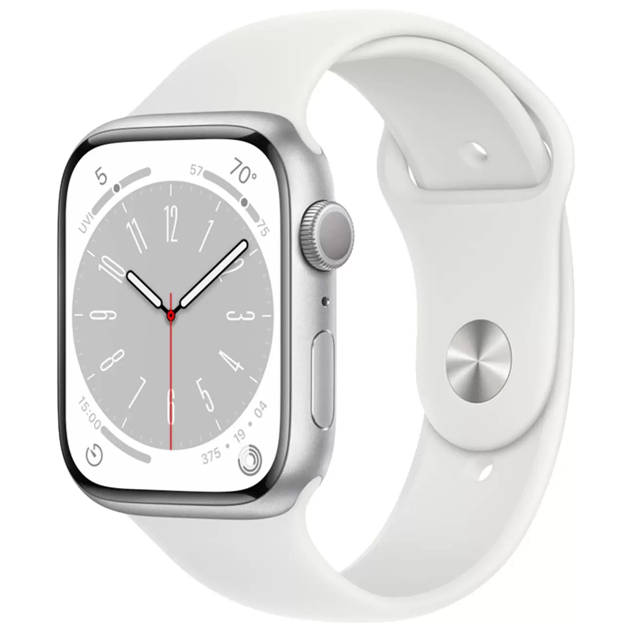 Apple　цвета,　белого　корпус　45mm　алюминия　GPS　Watch　из　Series　MP6N3　—　серебристого　спортивный　цвета　ремешок　AppleGod