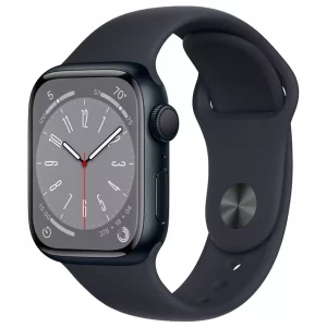 Apple Watch Series 8 GPS 45mm корпус из алюминия цвета «тёмная ночь», спортивный ремешок цвета «тёмная ночь» MNP13
