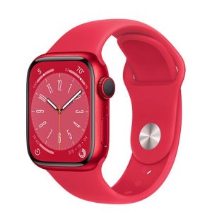 Apple Watch Series 8 GPS 45mm корпус из алюминия цвета (PRODUCT)RED, спортивный ремешок цвета (PRODUCT)RED MNP43