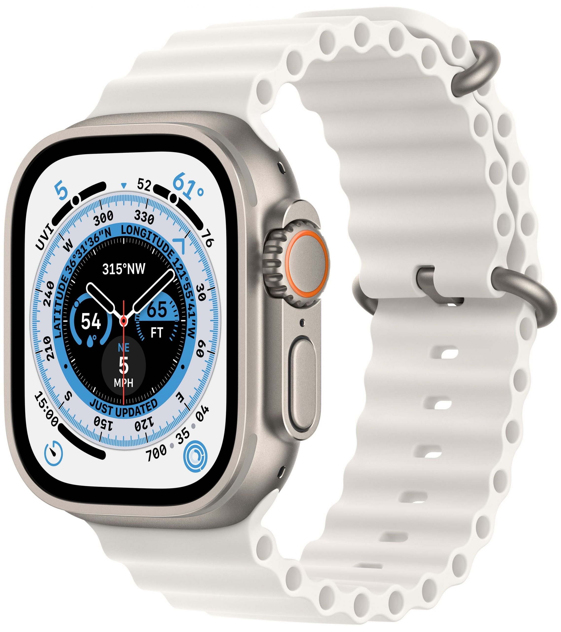 Apple Watch Ultra GPS + Cellular 49 мм корпус из титана ремешок Ocean белого цвета