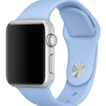 Ремешок силиконовый Sport Band для Apple Watch 42/44/45 mm  Небесно- голубой