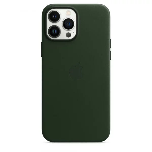 Кожаный чехол MagSafe для iPhone 13 Pro Max Зеленая секвойя
