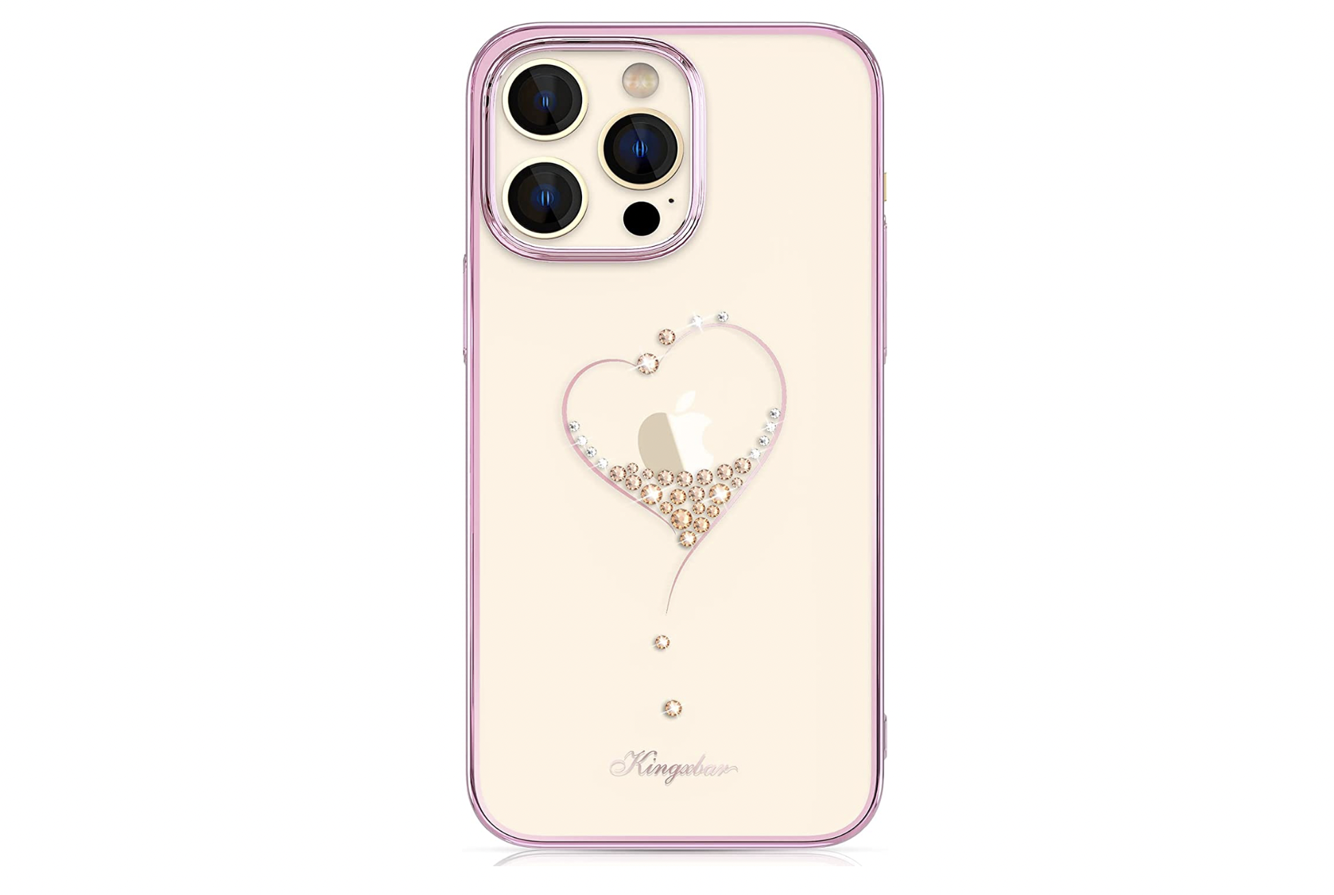 Чехол накладка Iphone 14 Pro Max 6.7" Kingxbar Star wish Swarovski  Розовое Золото