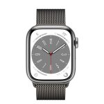 Часы Apple Watch Series 8 GPS + Cellular 41 мм, корпус нержавеющая сталь серый космос, миланский сетчатый браслет серый космос