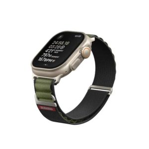 Ремешок Uniq SKINARMA KOBU для Apple Watch 44/45/49 тканевый Зеленый
