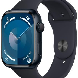 Apple Watch Series 9 45 мм корпус из алюминия цвета «Темная ночь», спортивный ремешок цвета «Темная ночь»