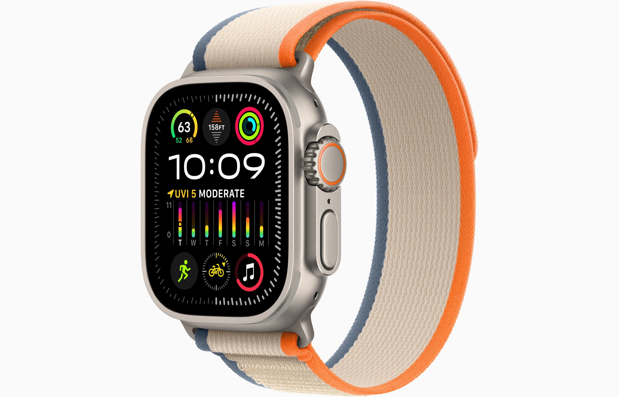Apple Watch Ultra 2 GPS + Cellular 49 мм корпус из титана ремешок Trail цвета оранжевый/бежевый