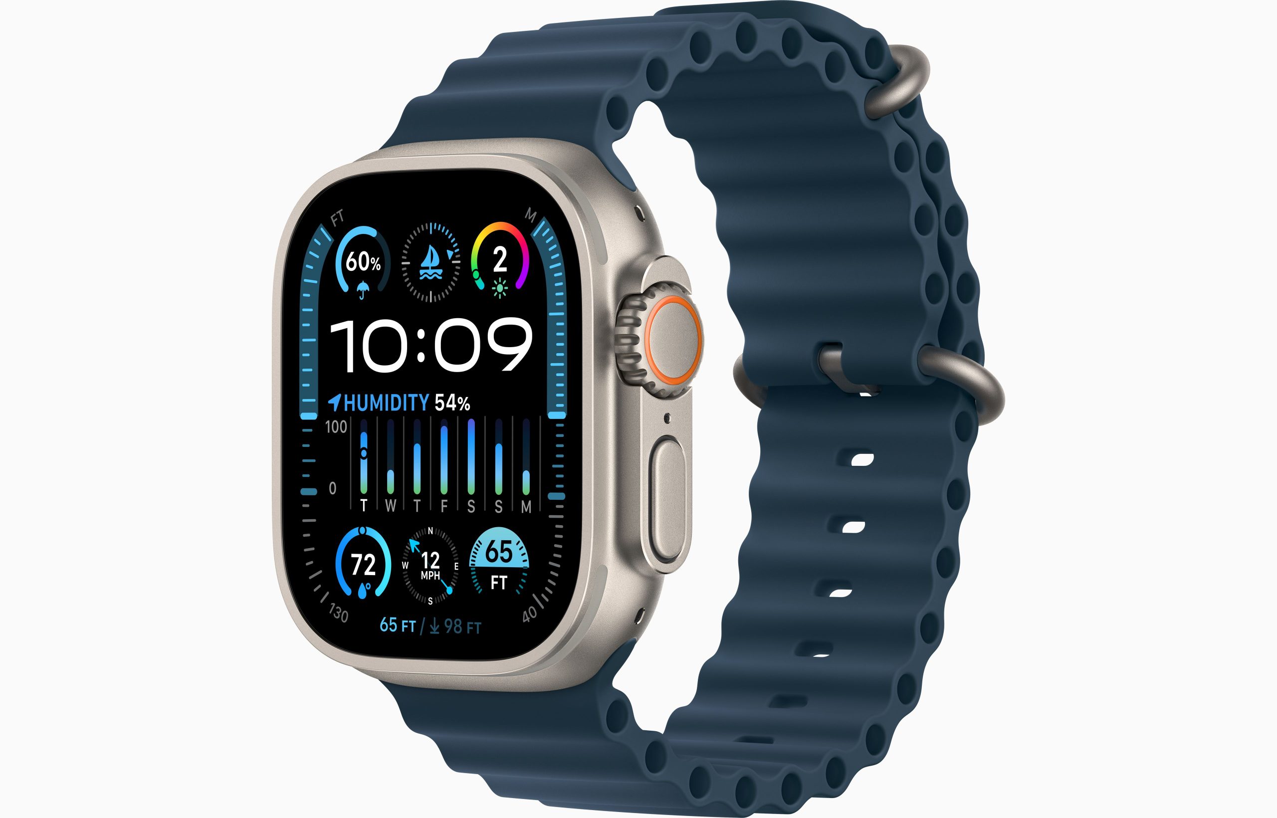 Apple Watch Ultra 2 GPS + Cellular 49 мм корпус из титана ремешок Ocean синего цвета