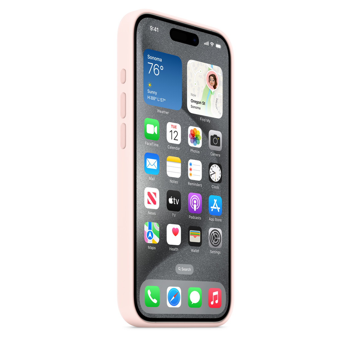 Чехол для iPhone 15 Pro Silicone Case Magsafe – G Светло-Розовый