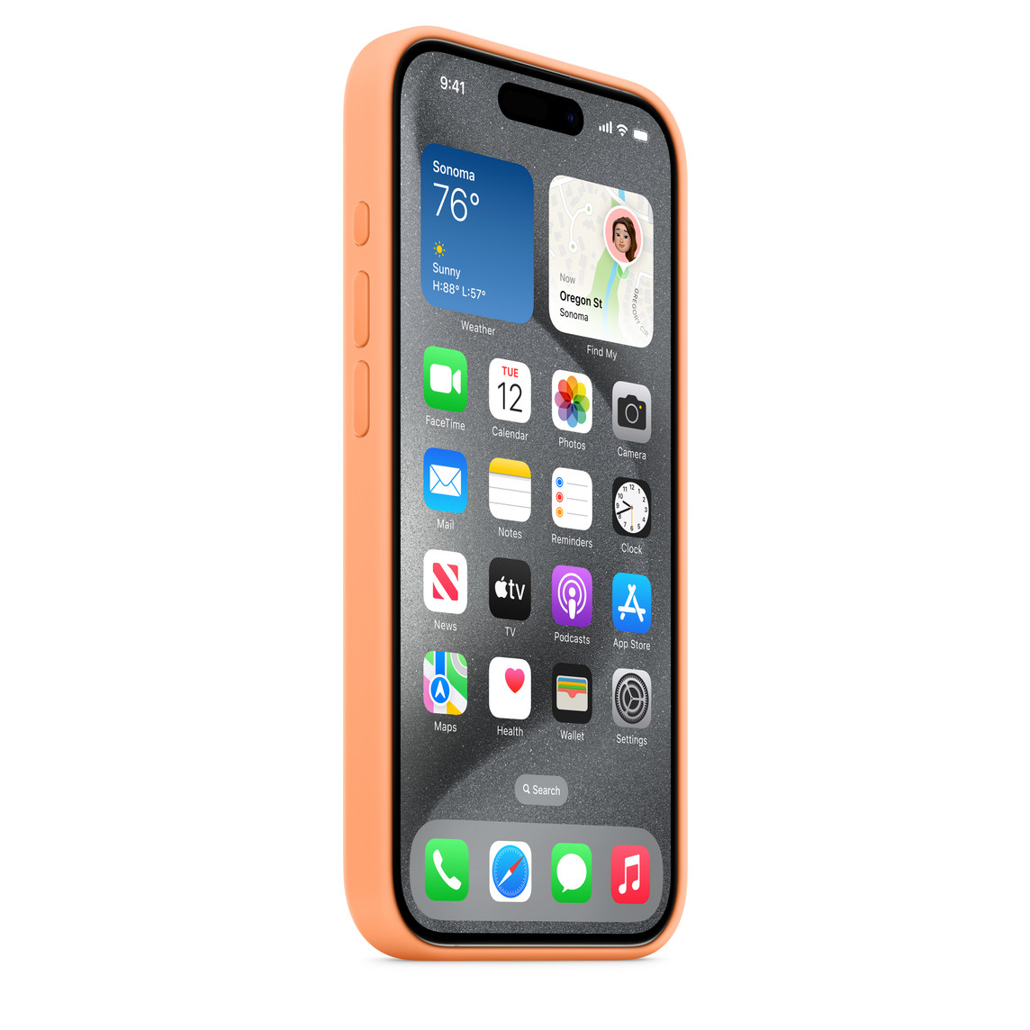 Чехол для iPhone 15 Pro Silicone Case Magsafe – G Оранжевый Сорбет