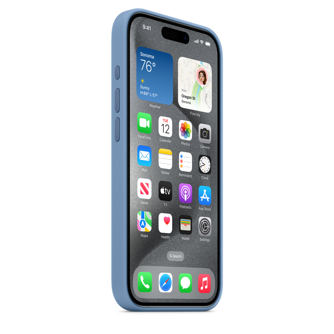 Чехол для iPhone 15 Pro Silicone Case Magsafe – G Зимний Синий